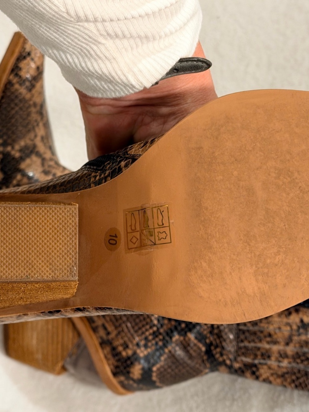 Jeffrey Campbell faux snakeskin western ankle boots lucite heel pointed toe 10 🔥 - Picture 10 of 11
